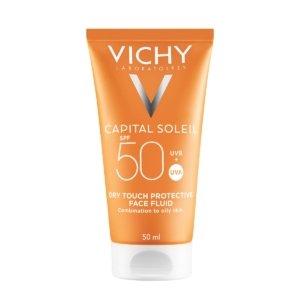 VICHY CAPITAL SOLEIL EMULSION ANTI-BRILLANCE TOUCHER SEC INVISIBLE PEAUX MIXTES A GRASSES SPF50 50ML