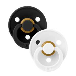 BIBS LATEX PACIFIER 6-18 MOIS COLOUR BLACK WHITE SIZE 2 B2