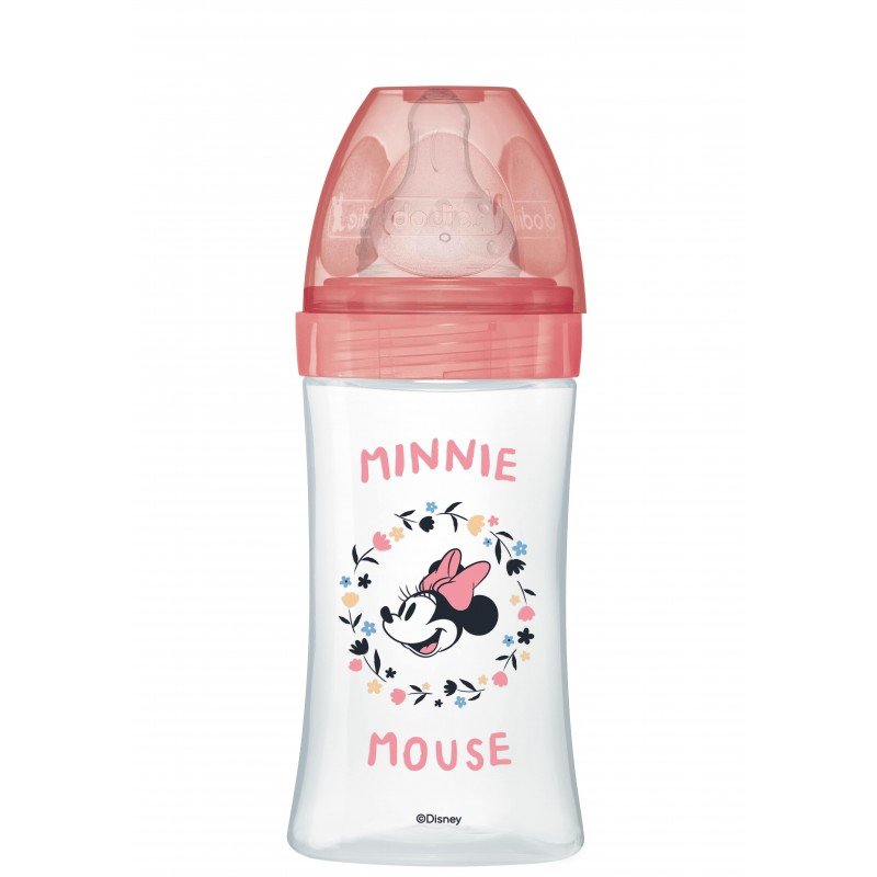 dodie-biberon-initiation-minnie-rose-0-6-mois-tetine-ronde-3-vitesses-debit-2-270ml