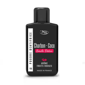 DENTI SMILE CHARBON COCO POUDRE DETOX AROME FRUITS ROUGES 15G