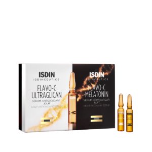 ISDIN FLAVO C ULTRAGLICAN SERUM ANTIOXYDANT JOUR 10 AMPOULES + FLAVO C MELATONON SERUM REPARATEUR NUIT 10 AMPOULES