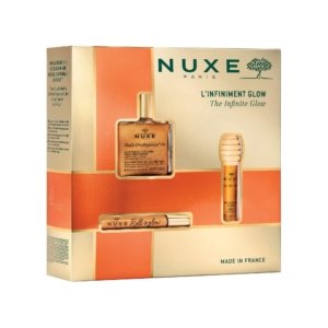 NUXE COFFRET HUILE PRODIGIEUX OR 50ML + REVE DE MIEL 10ML + ROLL AND GLOW 10ML